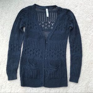navy knit cardigan | aeropostale